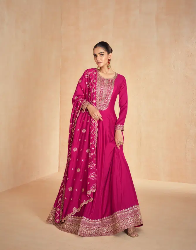 Tanisha By Aashirwad Premium Silk Gown With Dupatta Wholesale Market  In Surat
